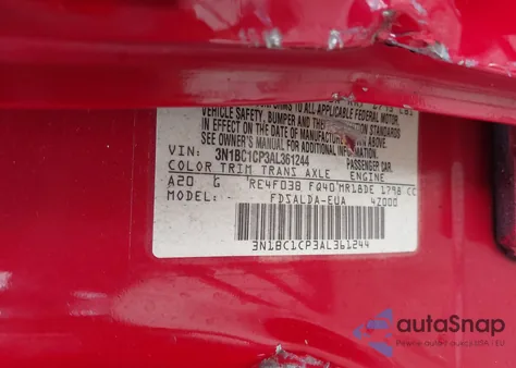 2010 Nissan Versa S/Sl из США, поврежденный, VIN 3N1BC1CP3AL361244